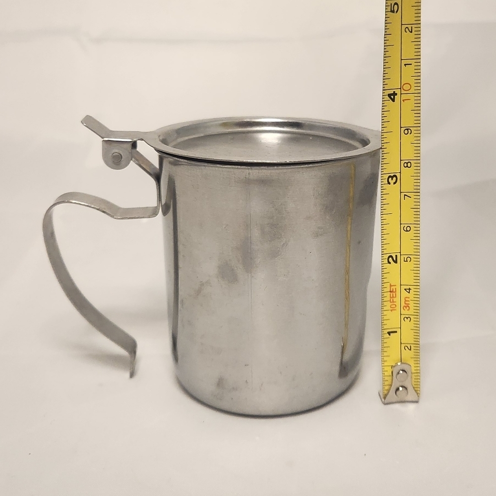 3 1/2” Vintage Stainless Steel Creamer/Syrup Pitcher - Picture 9 of 10